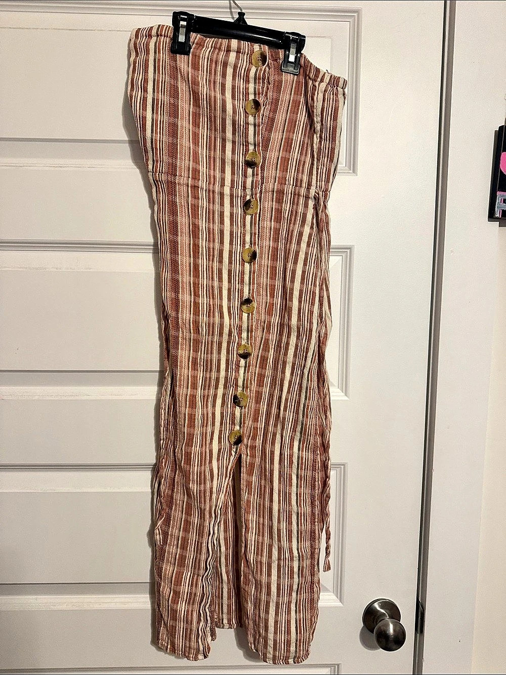 O'Neill Striped Wide Leg Pants in Brown & White Size Medium